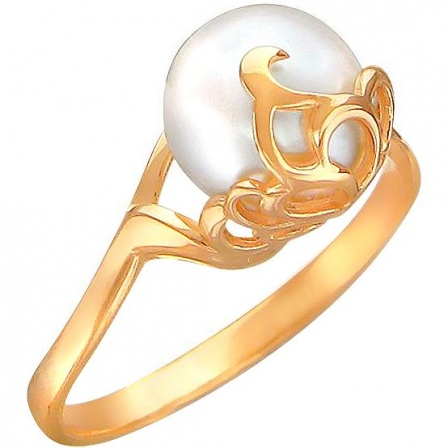Кольцо с 1 жемчугом из красного золота (арт. 865045)