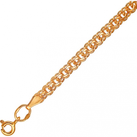 Цепочка плетения "Бисмарк" из красного золота (арт. 865077)