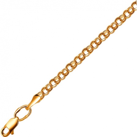 Цепочка плетения "Бисмарк" из красного золота (арт. 865551)