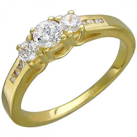 Кольцо с 9 бриллиантами из жёлтого золота (арт. 867367)