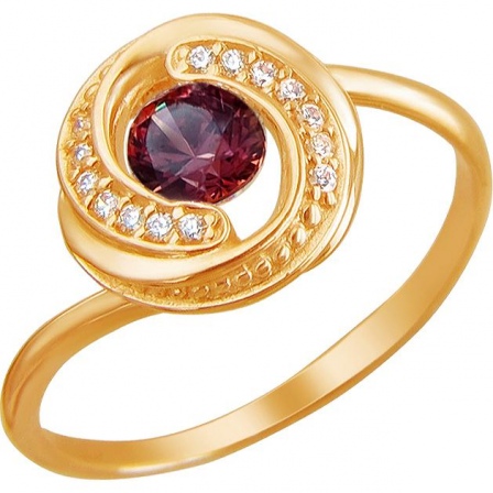 Кольцо с 15 фианитами из красного золота (арт. 867591)