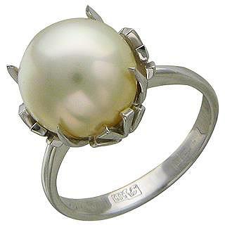 Кольцо с 1 жемчугом из белого золота (арт. 871569)