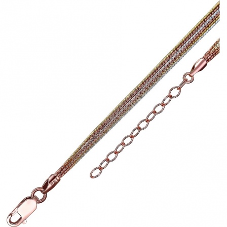Цепочка плетения "Шнурок" из серебра с позолотой (арт. 872969)