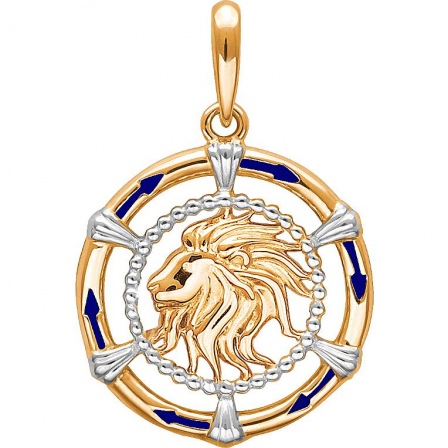 Подвеска "Лев" из красного золота (арт. 874197)