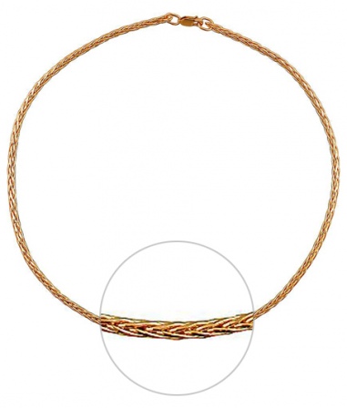 Цепочка плетения "Колос" из красного золота (арт. 875846)