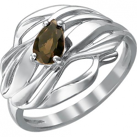Кольцо с 1 топазом из серебра (арт. 879005)