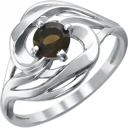 Кольцо с 1 топазом из серебра (арт. 879007)