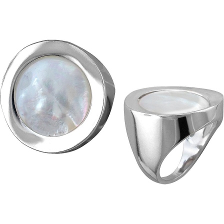 Кольцо с 1 перламутром из серебра (арт. 879606)