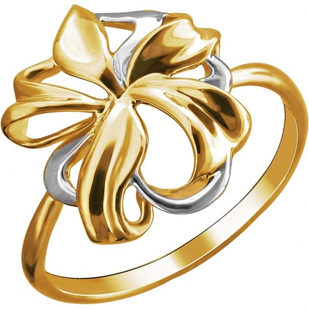 Кольцо Цветок из жёлтого золота (арт. 879745)
