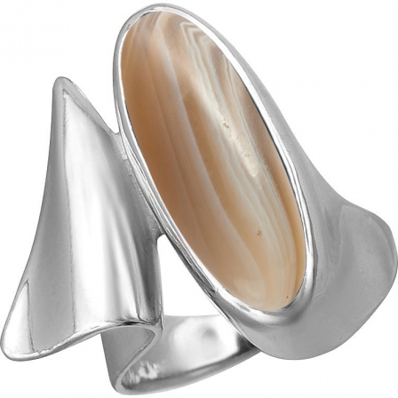 Кольцо с агатами из серебра (арт. 880997)