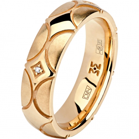Кольцо с 4 бриллиантами из красного золота (арт. 890323)