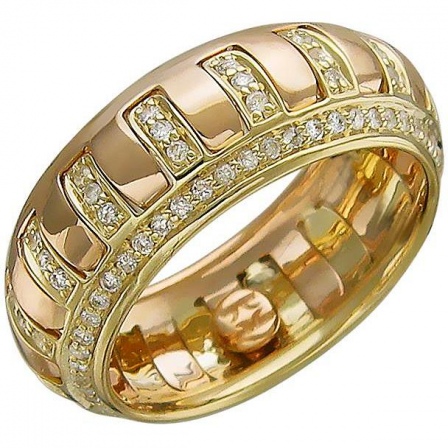 Кольцо с 99 бриллиантами из комбинированного золота (арт. 891005)
