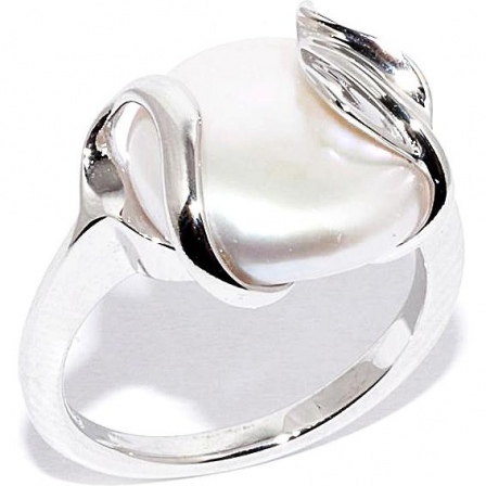 Кольцо с жемчугом из серебра (арт. 905754)