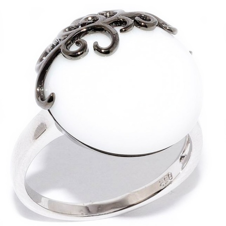 Кольцо с ониксами из серебра (арт. 912851)