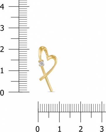 Подвеска Сердце с 1 бриллиантом из жёлтого золота (арт. 2000022)