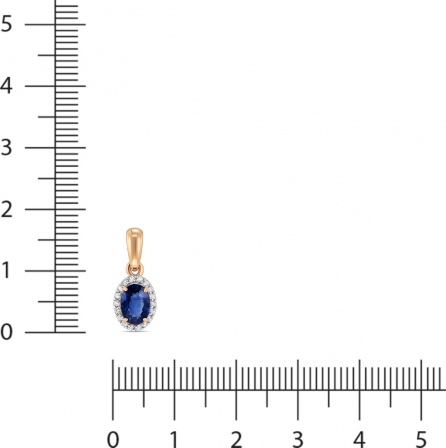 Подвеска с сапфиром и бриллиантами из красного золота (арт. 2000994)