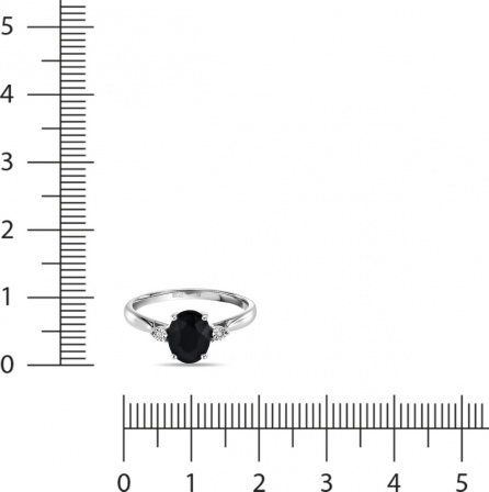 Кольцо с сапфиром и бриллиантами из белого золота (арт. 2004519)