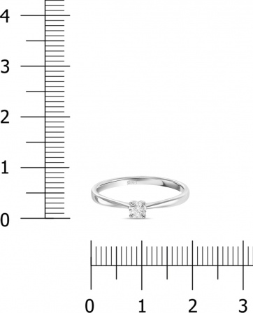 Кольцо с 1 бриллиантом из белого золота (арт. 2004629)