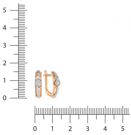 Серьги с 2 бриллиантами из красного золота (арт. 2004764)