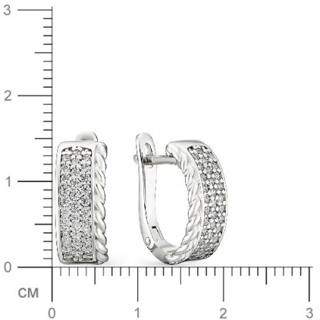 Серьги с 62 фианитами из серебра (арт. 2051635)