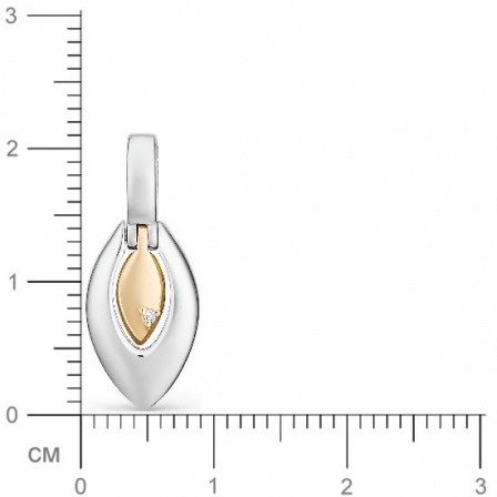 Подвеска с 1 бриллиантом из серебра и золота (арт. 2052873)