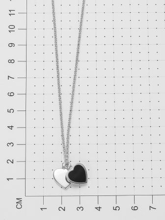 Колье Сердечки с 1 бриллиантом из серебра (арт. 2053581)
