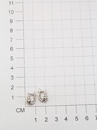 Серьги с 2 бриллиантами из серебра (арт. 2055591)