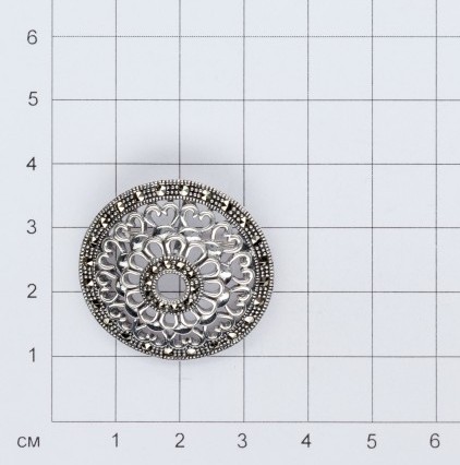 Брошь с марказитами из серебра (арт. 2147249)