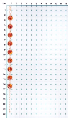 Браслет с янтарем из красного золота (арт. 2211190)