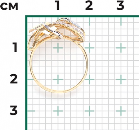 Кольцо с фианитами из комбинированного золота (арт. 2211740)