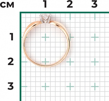 Кольцо с 1 бриллиантом из комбинированного золота (арт. 2215337)