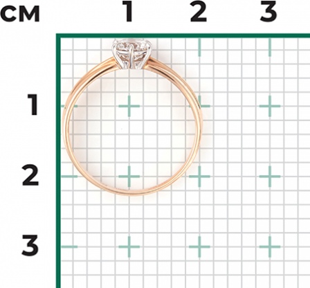 Кольцо с 1 бриллиантом из комбинированного золота (арт. 2215376)