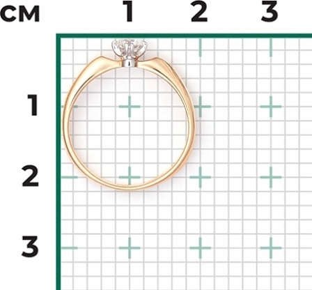 Кольцо с 1 бриллиантом из комбинированного золота (арт. 2215415)