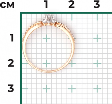 Кольцо с 21 бриллиантом из комбинированного золота (арт. 2215566)