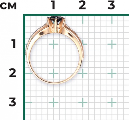 Кольцо с сапфиром и бриллиантами из красного золота (арт. 2219972)