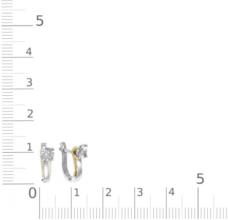 Серьги с 2 бриллиантами из белого золота (арт. 2381622)