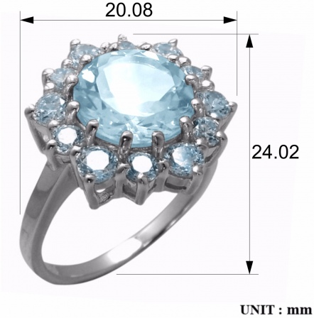 Кольцо с топазами из серебра (арт. 2390047)