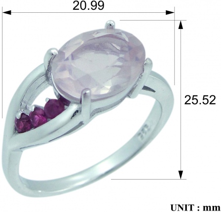 Кольцо с фианитами и кварцами из серебра (арт. 2390247)