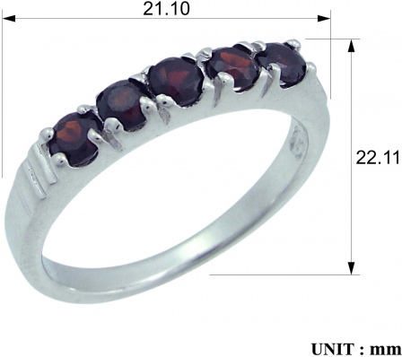 Кольцо с гранатами из серебра (арт. 2390317)
