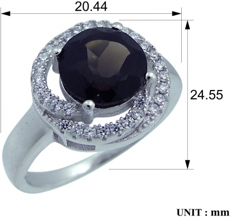 Кольцо с раухтопазами и фианитами из серебра (арт. 2390383)