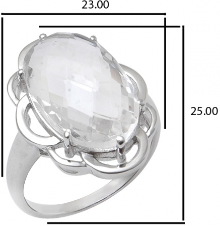 Кольцо с горным хрусталем из серебра (арт. 2391010)