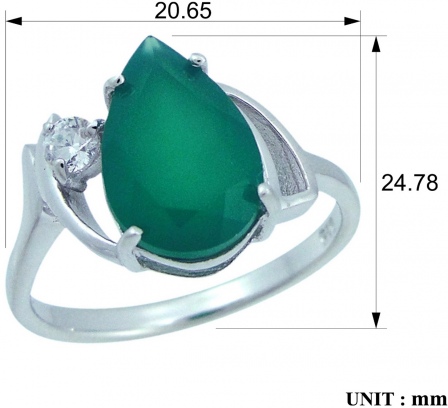 Кольцо с хризопразами и фианитами из серебра (арт. 2391346)