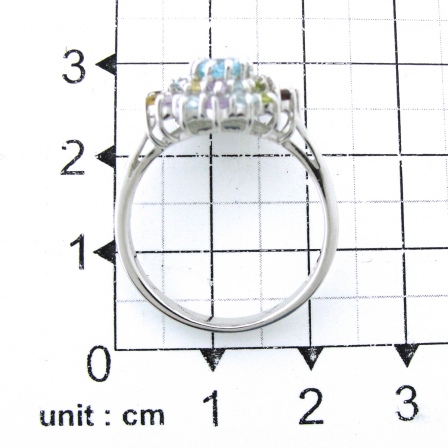 Кольцо с россыпью цветных камней из серебра (арт. 2391644)