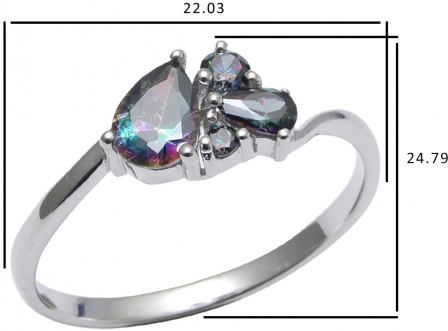 Кольцо с кварцами из серебра (арт. 2391659)