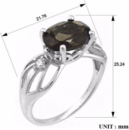Кольцо с раухтопазами и фианитами из серебра (арт. 2391971)