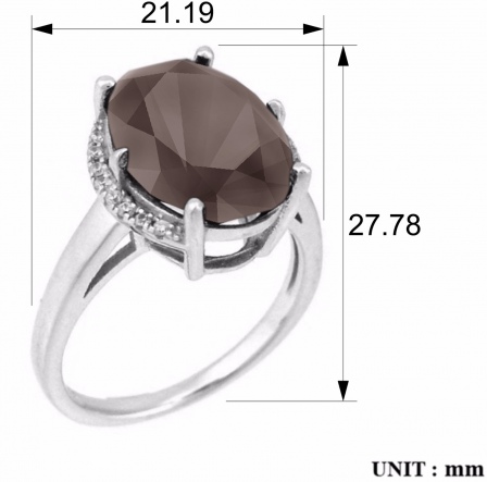 Кольцо с раухтопазами и фианитами из серебра (арт. 2392485)