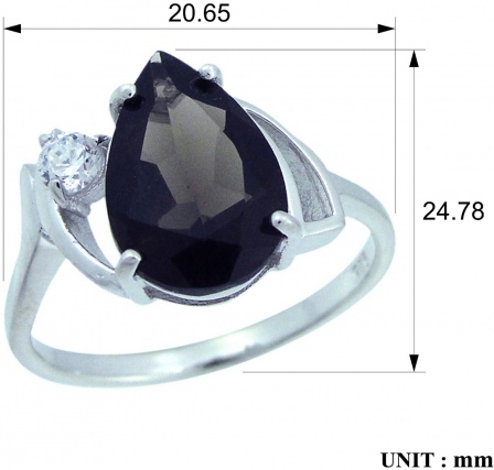 Кольцо с раухтопазами и фианитами из серебра (арт. 2392823)