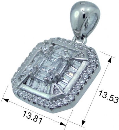 Подвеска с фианитами из серебра (арт. 2392904)