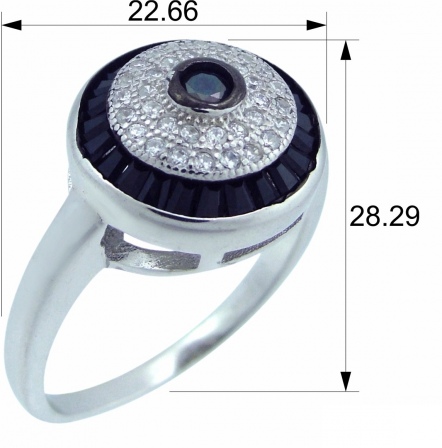 Кольцо с фианитами из серебра (арт. 2393167)