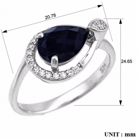 Кольцо с сапфирами и фианитами из серебра (арт. 2393612)